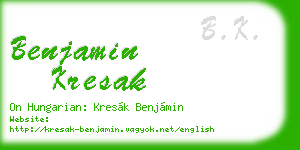 benjamin kresak business card